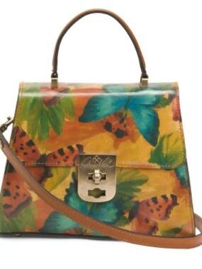 Patricia Nash Butterfly colorful Italian leather handbag